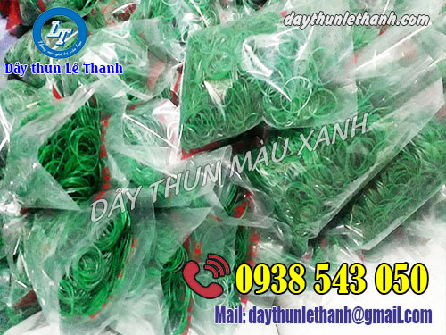 Dây thun màu xanh đóng bịch 500gam Dây thun màu xanh đóng bịch 500gam