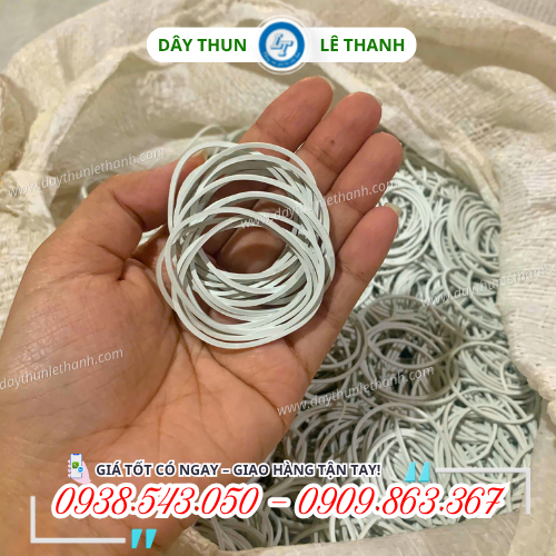 Thun khoanh trắng sữa độ co giãn tốt Thun khoanh trắng sữa độ co giãn tốt