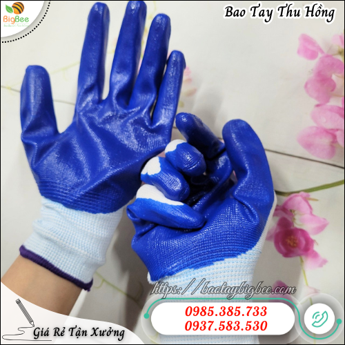 Găng Tay Phủ Sơn Xanh Chống Trơn Trượt Bám Dính Tốt. Găng Tay Phủ Sơn Xanh Chống Trơn Trượt Bám Dính Tốt.