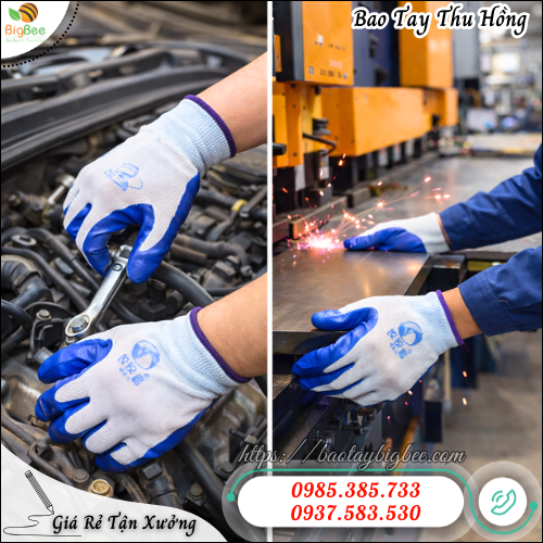 Găng Tay Phủ Cao Su Xanh Chống Mài Mòn Bền Chắc. Găng Tay Phủ Cao Su Xanh Chống Mài Mòn Bền Chắc.