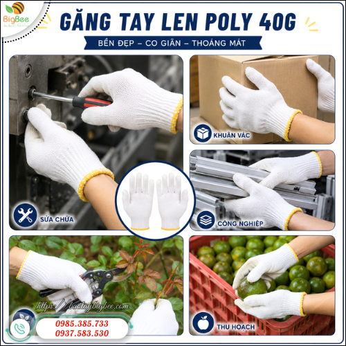 Bao Tay Lao Động Poly 40g Bền Bỉ Cho Mọi Công Việc. Bao Tay Lao Động Poly 40g Bền Bỉ Cho Mọi Công Việc.