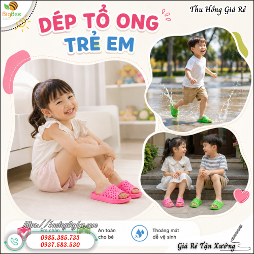 Dép tổ ong trẻ em chống trơn trượt an toàn cho bé. Dép tổ ong trẻ em chống trơn trượt an toàn cho bé.