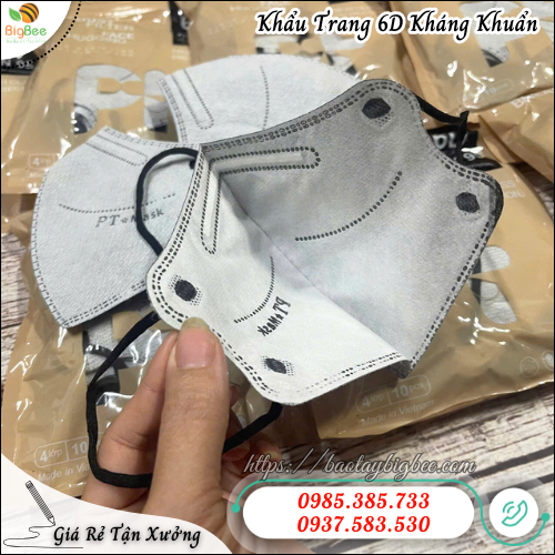 Khẩu Trang 6D Người Lớn – Đeo Thoải Mái, Không Bí. Khẩu Trang 6D Người Lớn – Đeo Thoải Mái, Không Bí.