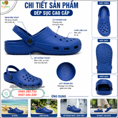 Dép Sục Nhựa Thoáng Khí Êm Ái Dành Cho Nam Và Nữ. Dép Sục Nhựa Thoáng Khí Êm Ái Dành Cho Nam Và Nữ.