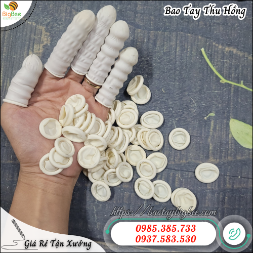 Bao ngón tay cao su trắng – Mềm mịn, co giãn tốt, không gây kích ứng. Bao ngón tay cao su trắng – Mềm mịn, co giãn tốt, không gây kích ứng.