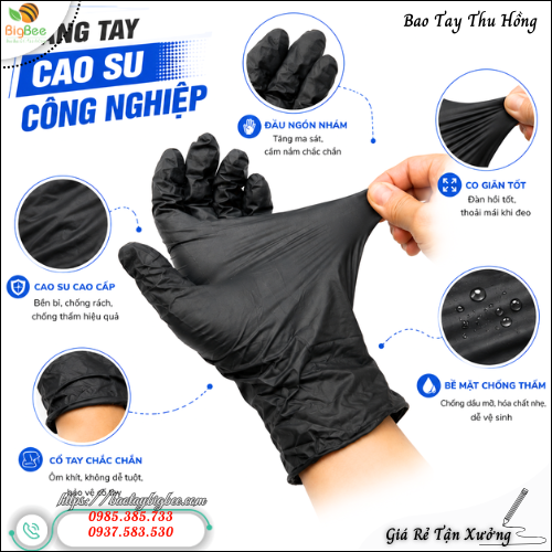 Găng tay có độ đàn hồi cao dễ thao tác, mềm dẻo thoải mái khi đeo. Găng tay có độ đàn hồi cao dễ thao tác, mềm dẻo thoải mái khi đeo.