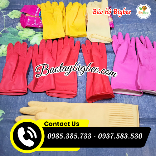 Găng tay cao su bảo hộ Hướng Dương. Găng tay cao su bảo hộ Hướng Dương.
