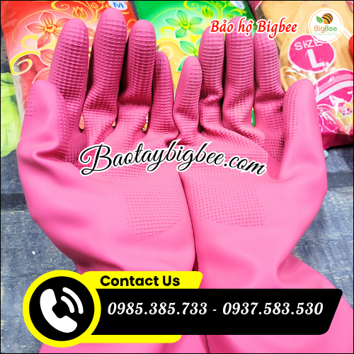 Găng tay cao su Hướng Dương chống trơn. Găng tay cao su Hướng Dương chống trơn.