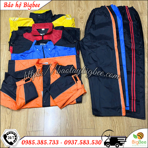 Áo mưa bộ vải dù cao cấp có phản quang an toàn. Áo mưa bộ vải dù cao cấp có phản quang an toàn.