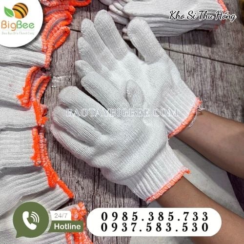 Găng tay len sợi trắng 80g Găng tay len sợi trắng 80g