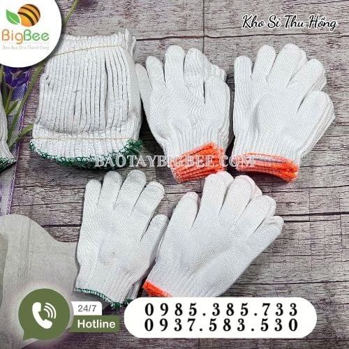 Găng tay len tẩy trắng độ bền cơ học cao, chống cắt, bụi bẩn Găng tay len tẩy trắng độ bền cơ học cao, chống cắt, bụi bẩn
