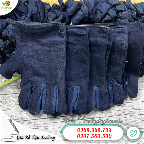 Bao tay vải jean bảo hộ cơ khí, hàn xì. Bao tay vải jean bảo hộ cơ khí, hàn xì.