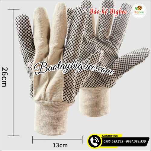 Găng tay vải bạt chống mài mòn. Găng tay vải bạt chống mài mòn.