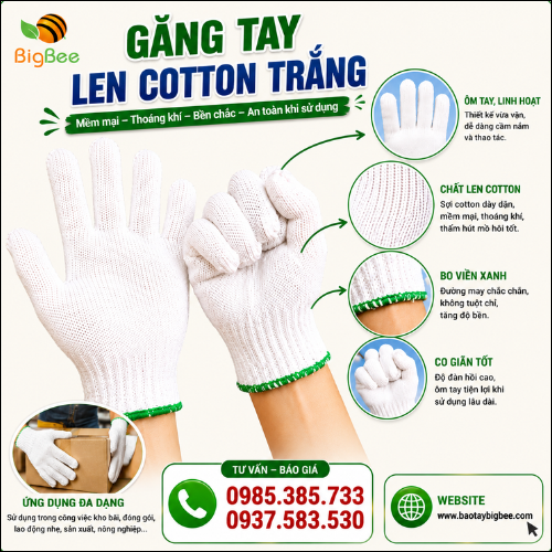 Bao Tay Len Trắng Thấm Hút Mồ Hôi Hiệu Quả Bao Tay Len Trắng Thấm Hút Mồ Hôi Hiệu Quả