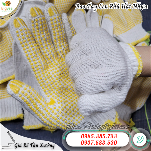 Găng Tay Len Lao Động Phủ Nhựa Chống Trượt - Co Dãn Tốt. Găng Tay Len Lao Động Phủ Nhựa Chống Trượt - Co Dãn Tốt.