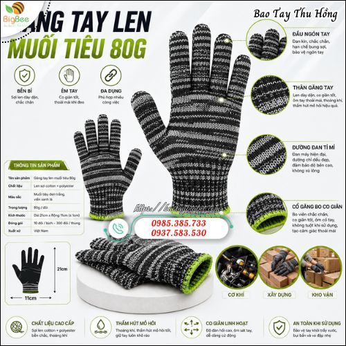 Găng Tay Lao Động 80G Cầm Nắm Chắc Không Trơn Trượt Găng Tay Lao Động 80G Cầm Nắm Chắc Không Trơn Trượt