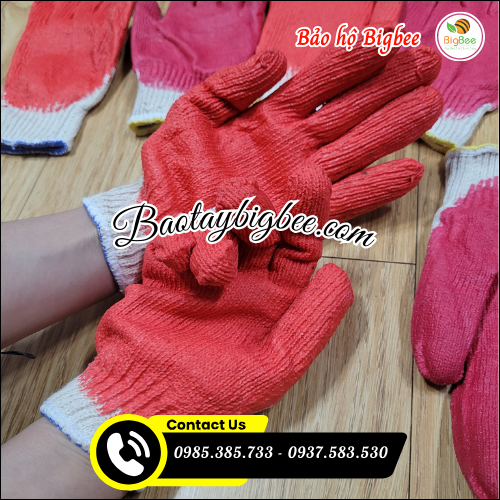 Bao tay len nhúng nhựa bền chắc. Bao tay len nhúng nhựa bền chắc.