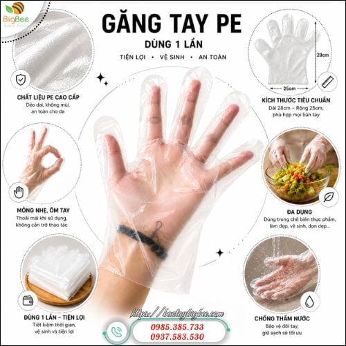 Bao Tay Nilon Dùng 1 Lần Tiện Lợi Cho Mọi Công Việc. Bao Tay Nilon Dùng 1 Lần Tiện Lợi Cho Mọi Công Việc.