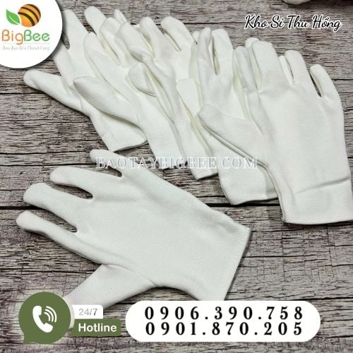 Bao tay thun cotton trắng đa năng Bao tay thun cotton trắng đa năng