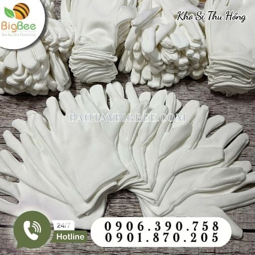 Găng tay thun cotton trắng bền đẹp giá sỉ Găng tay thun cotton trắng bền đẹp giá sỉ