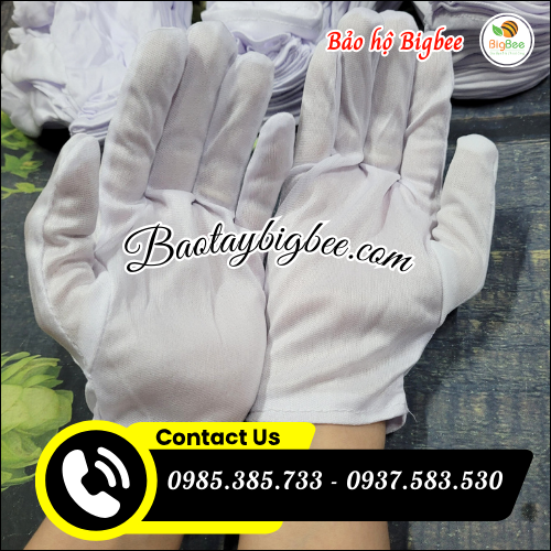 Găng tay thun T10 trắng giá rẻ. Găng tay thun T10 trắng giá rẻ.