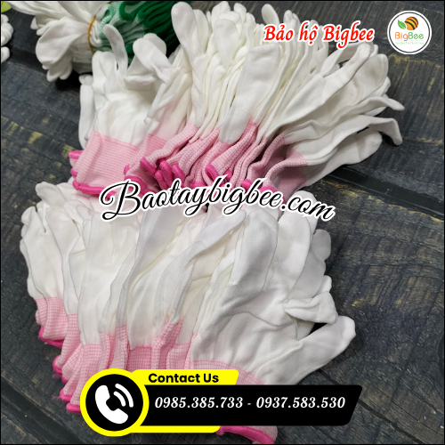 Găng tay vải trắng thun mỏng Găng tay vải trắng thun mỏng