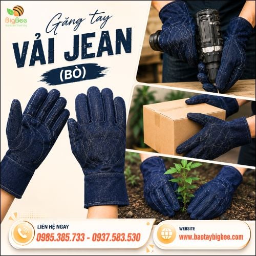 Găng Tay Vải Jean Chống Mài Mòn Hiệu Quả Găng Tay Vải Jean Chống Mài Mòn Hiệu Quả