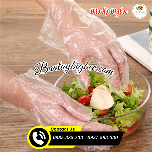 Găng tay chế biến thực phẩm không độc hại. Găng tay chế biến thực phẩm không độc hại.