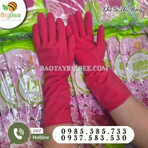 Găng tay cao su Mặt Trời mềm dẻo, ôm tay, chống nước và hoá chất Găng tay cao su Mặt Trời mềm dẻo, ôm tay, chống nước và hoá chất
