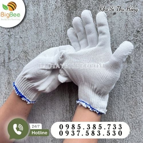 Bao tay len Poly trắng chống trầy, chống ăn mòn khi lao động Bao tay len Poly trắng chống trầy, chống ăn mòn khi lao động