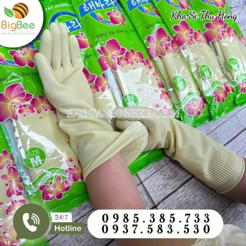 Bao tay Hướng Dương cấu tạo từ cao su thiên nhiên 100% Bao tay Hướng Dương cấu tạo từ cao su thiên nhiên 100%