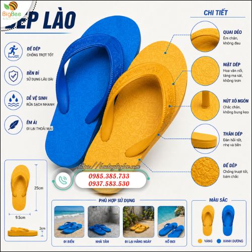 Dép Tông Lào Êm Nhẹ Không Gây Mỏi Chân Khi Di Chuyển Lâu. Dép Tông Lào Êm Nhẹ Không Gây Mỏi Chân Khi Di Chuyển Lâu.