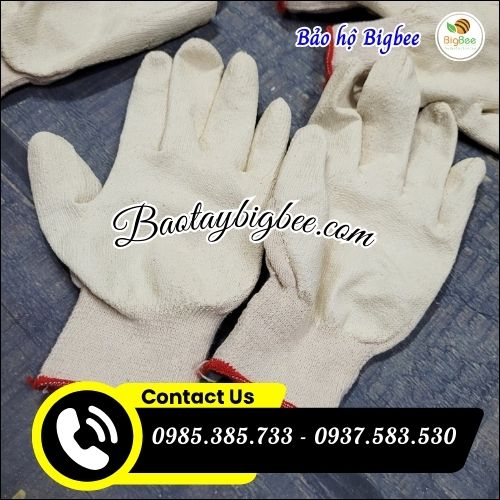 Bao tay nhúng nhựa 1 mặt màu trắng. Bao tay nhúng nhựa 1 mặt màu trắng.