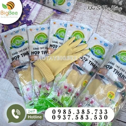 Găng tay cao su Hợp Thành chống nước độ bền cao Găng tay cao su Hợp Thành chống nước độ bền cao