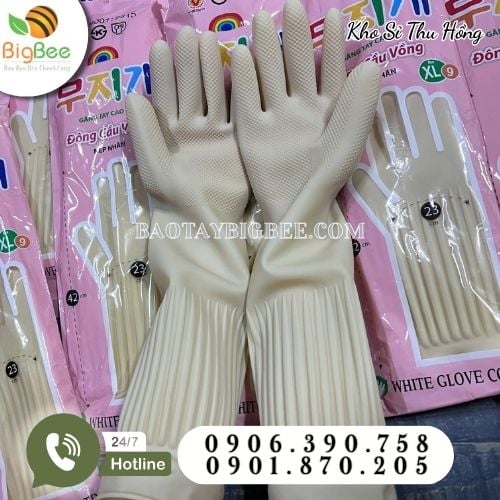 Găng tay cao su Đông Cầu Vồng nếp nhăn size XL Găng tay cao su Đông Cầu Vồng nếp nhăn size XL