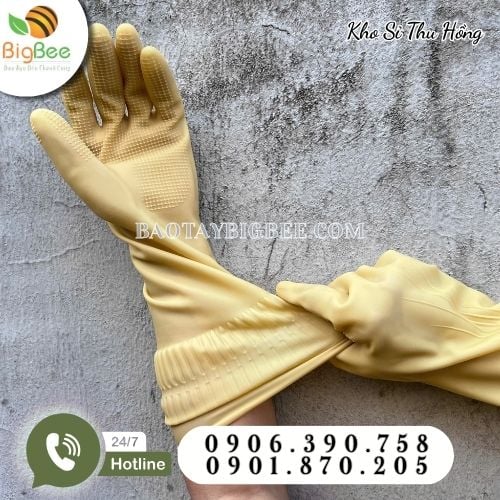 Găng tay cao su Hợp Thành độ bền cao, co giãn đàn hồi tốt Găng tay cao su Hợp Thành độ bền cao, co giãn đàn hồi tốt