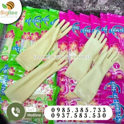 Găng tay cao su Hướng Dương đủ màu, đủ size tại Thu Hồng Găng tay cao su Hướng Dương đủ màu, đủ size tại Thu Hồng