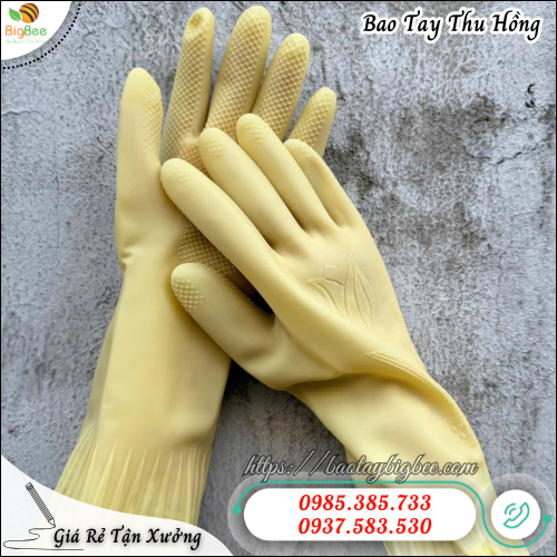 Găng tay cao su Nam Long chống trơn dùng bền. Găng tay cao su Nam Long chống trơn dùng bền.