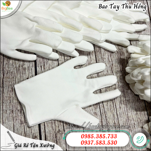 Găng tay thun cotton trắng form gọn, ôm tay. Găng tay thun cotton trắng form gọn, ôm tay.