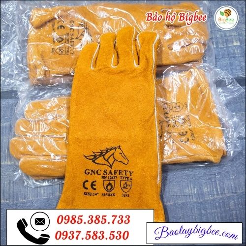 Găng tay da hàn chống cháy giá rẻ. Găng tay da hàn chống cháy giá rẻ.