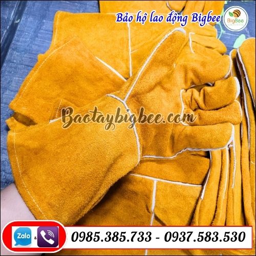 Găng tay da hàn bảo hộ lao động giá rẻ. Găng tay da hàn bảo hộ lao động giá rẻ.