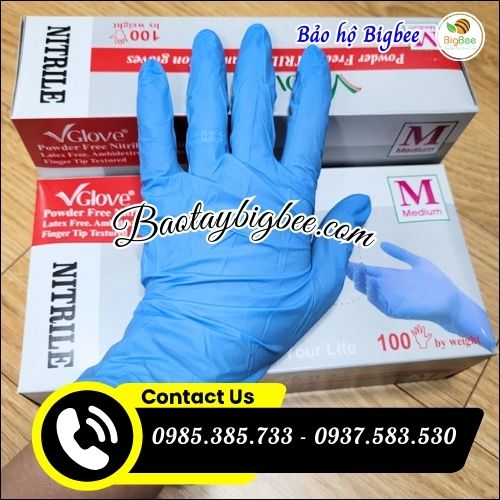 Găng tay y tế nitrile không bột chính hãng. Găng tay y tế nitrile không bột chính hãng.