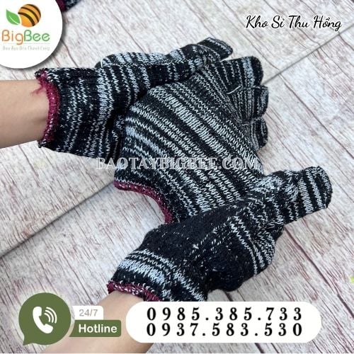 Găng tay len muối tiêu 90g bền chắc không bị xù lông Găng tay len muối tiêu 90g bền chắc không bị xù lông
