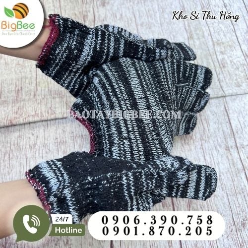 Găng tay len muối tiêu chuyên dùng trong cơ khí và xây dựng Găng tay len muối tiêu chuyên dùng trong cơ khí và xây dựng
