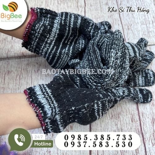Găng tay len muối tiêu chống trầy xước, bụi bẩn Găng tay len muối tiêu chống trầy xước, bụi bẩn