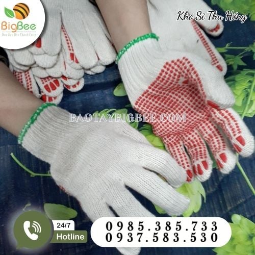 Găng tay len phủ hạt nhựa êm ái bảo hộ đôi tay Găng tay len phủ hạt nhựa êm ái bảo hộ đôi tay