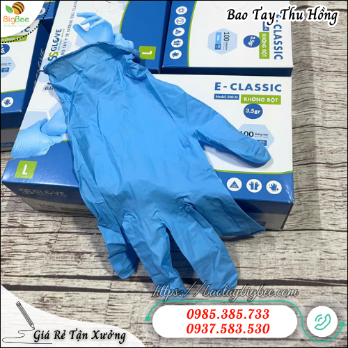 Găng tay y tế nitrile không bột màu xanh – Đeo lâu không khó chịu. Găng tay y tế nitrile không bột màu xanh – Đeo lâu không khó chịu.