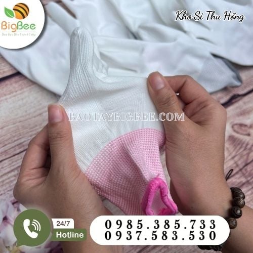 Găng tay sợi Poly phủ PU mềm mại, ôm sát bàn tay Găng tay sợi Poly phủ PU mềm mại, ôm sát bàn tay