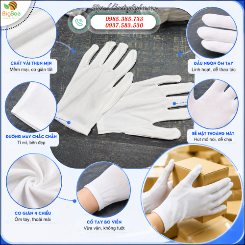 Găng Tay Thun Trắng XL+4 Mềm Mại Dễ Thao Tác. Găng Tay Thun Trắng XL+4 Mềm Mại Dễ Thao Tác.