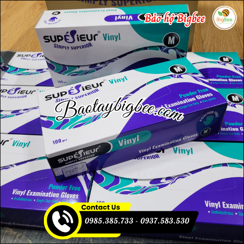 Găng tay nhựa vinyl dùng một lần. Găng tay nhựa vinyl dùng một lần.